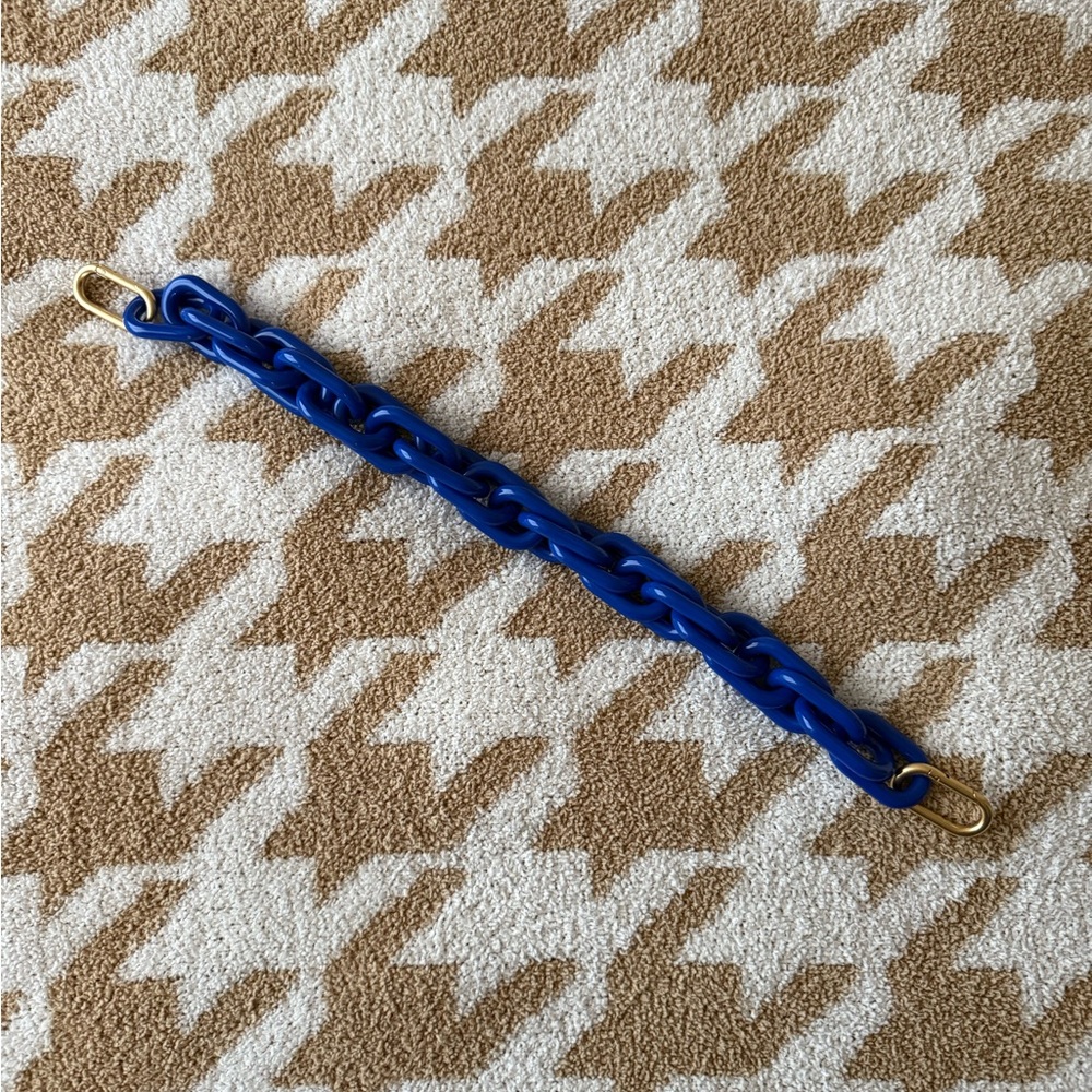 Clare V Royal Blue Chain Strap with Gold Details